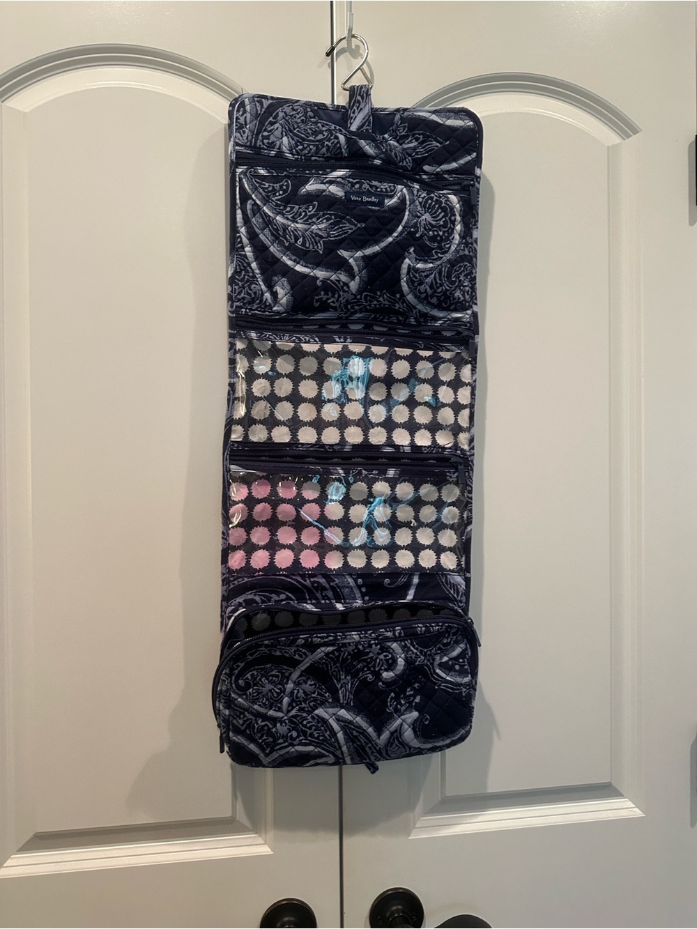 Vera Bradley Quilted Tote or Organizer in Navy and Cream Floral Paisley